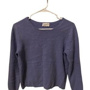 100% Cashmere Vintage Inspired Cottagecore Blue Long Sleeve Sweater
